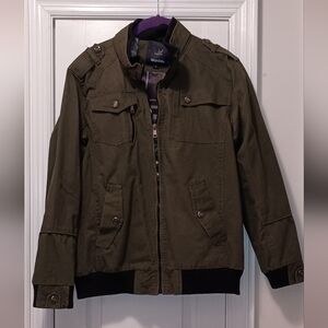 Wantdo Green Black Cotton Utility Jacket Women's Small